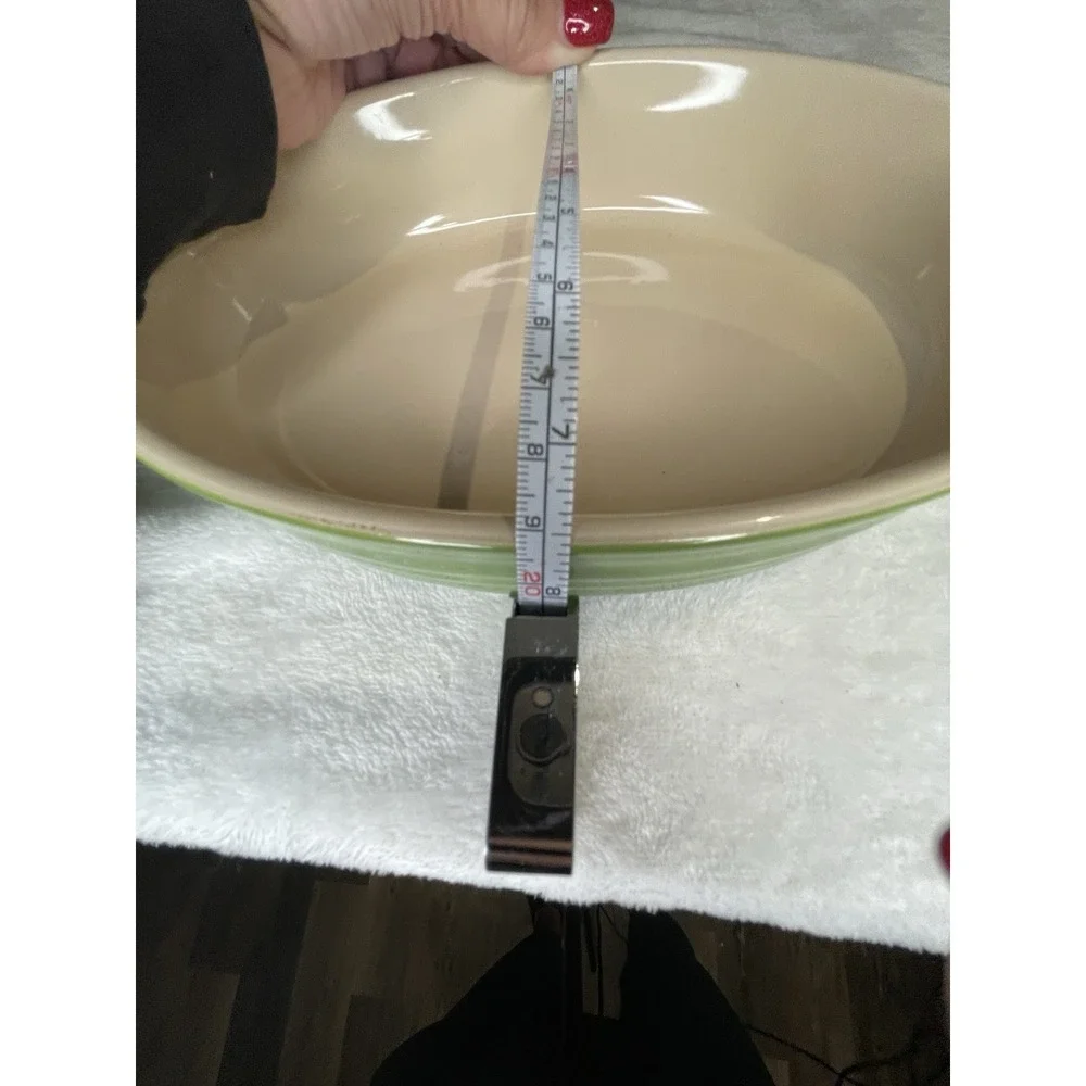 Le Creuset Green Stoneware Handled Oval Baking Dish Au Gratin Casserole 9X7